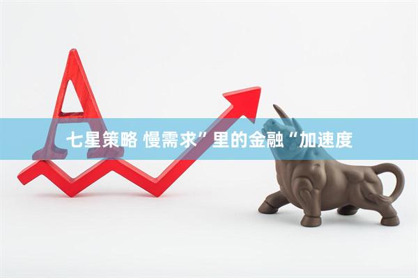 七星策略 慢需求”里的金融“加速度