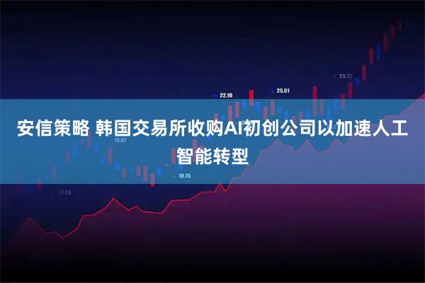 安信策略 韩国交易所收购AI初创公司以加速人工智能转型